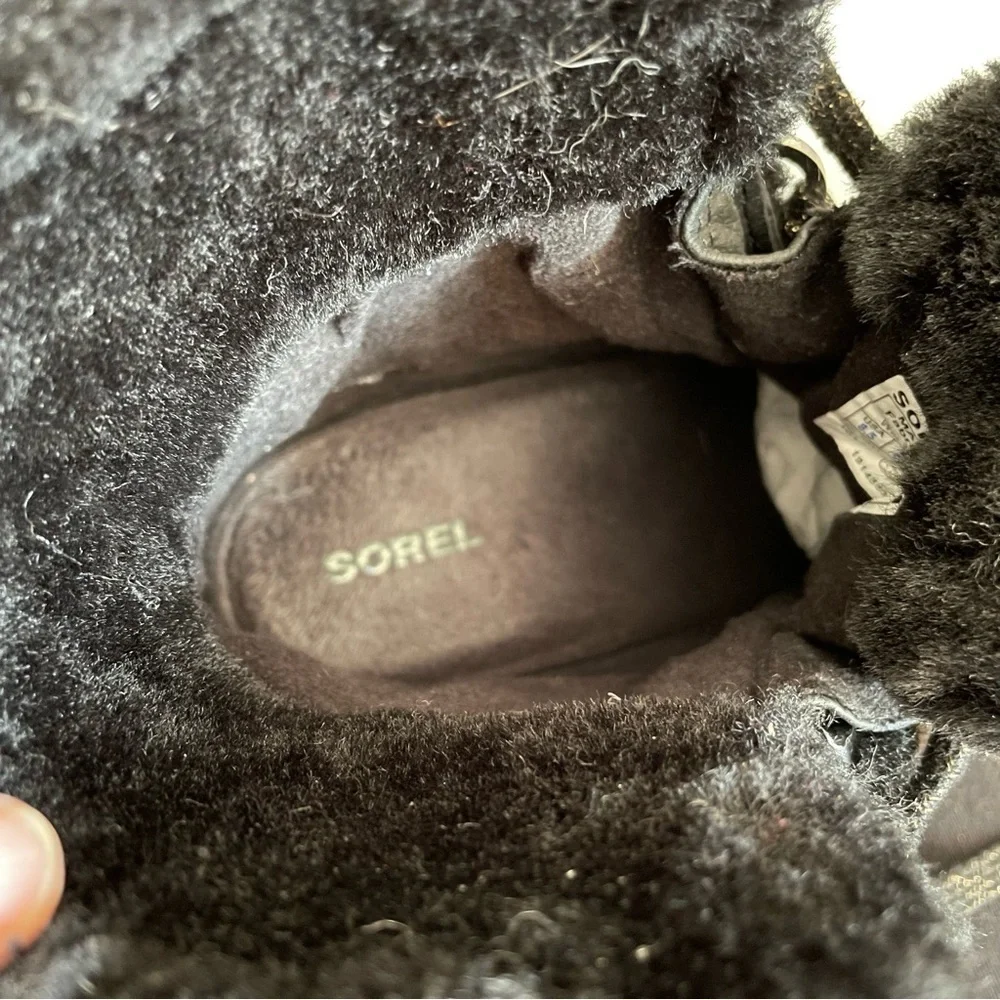 Sorel JOAN OF ARCTIC 11 Waterproof Fleece Lined Boots in Black Leather & Suede